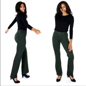 Betabrand Heathered Forest Green Boot Cut Pants